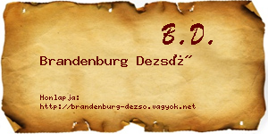 Brandenburg Dezső névjegykártya