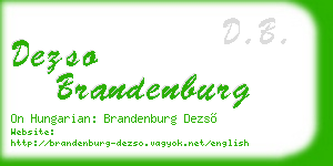 dezso brandenburg business card