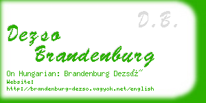 dezso brandenburg business card